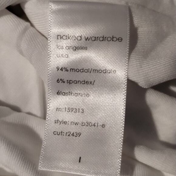 Naked Wardrobe NEW White Spaghetti Strap Neutral Base Layer Cheeky Bodysuit L - Picture 6 of 7